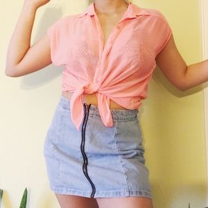 Coral Shortsleeve Formal Top (M)